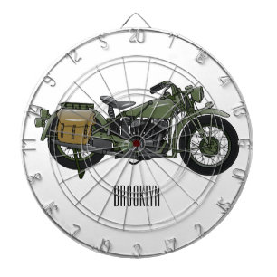 Cible De Fléchettes Illustration d'une moto de croiseur militaire