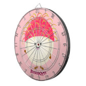 Cible De Fléchettes Illustration mignon du ramboutan rose (Devant droit)