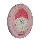 Cible De Fléchettes Illustration mignon du ramboutan rose (Devant gauche)
