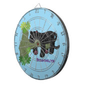 Cible De Fléchettes Image de dessin animé de chat en panthère noire ja (Devant droit)