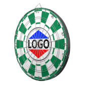 Cible De Fléchettes Image du logo personnalisé sur vert et blanc (Devant droit)