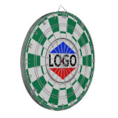 Cible De Fléchettes Image du logo personnalisé sur vert et blanc (Devant gauche)