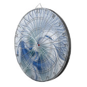 Cible De Fléchettes Imaginaire dynamique tons bleus Abstraits Art frac (Devant droit)