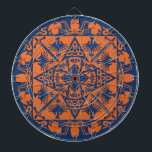 Cible De Fléchettes Imaginaire médiéval celtique bleu bleu marine<br><div class="desc">Tableau noir bleu marine et orange celtique imaginaire médiéval motif. Pour ajouter du texte ou d'autres images, utilisez l'option customiser. Le design comprend un phénix, scorpion, araignée, gargoyle, noeud celtique, épée, serpent, et plus encore. Une bataille gothique contre le bien et le mal ou la peur et le courage. Super...</div>