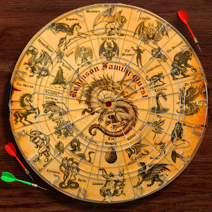 Cible De Fléchettes Imaginaire personnalisé Vintage Famille Crest Cade
