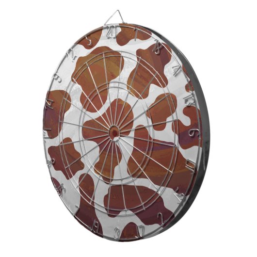 Cible De Fléchettes Impression Brown et blanche de vache (Devant droit)