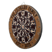 Cible De Fléchettes Impression d'animal léopard, bordure marron et tex (Devant droit)