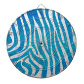 Cible De Fléchettes Impression en bleu et blanc Zebra (Devant)