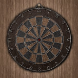 Cible De Fléchettes Impression en cuir élégant<br><div class="desc">Carte de dessin en cuir noir et marron classique.</div>