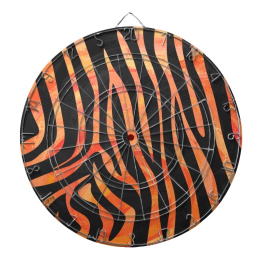 Cible De Fléchettes Impression noire et orange Zebra (Devant)