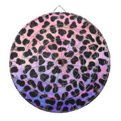 Cible De Fléchettes Impression noire et rose dalmate (Devant)