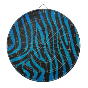 Cible De Fléchettes Imprimé bleu et noir zèbre