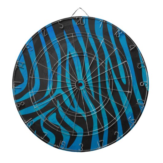 Cible De Fléchettes Imprimé bleu et noir zèbre (Devant)