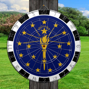 Cible De Fléchettes Indiana Dartboard USA & Indiana Drapeau / jeu