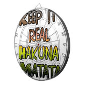 Cible De Fléchettes Inspiration Art "Keep It Real Hakuna Matata" (Devant droit)