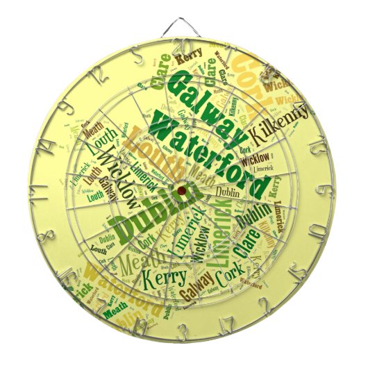 Cible De Fléchettes Ireland Cities Word Art (Devant)