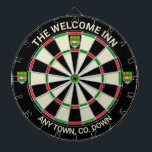 Cible De Fléchettes Irish Comté Down Irlande Dartboard<br><div class="desc">Idée pour n'importe quel bar, pub, hôtel ou même votre propre maison à County Down, Irlande. Il aurait l'air grand n'importe où dans le monde comme un rappel de ce beau pays irlandais aussi. Ce tableau porte la crête officielle du comté sur la seule vingtaine et de chaque côté. Modifiez...</div>