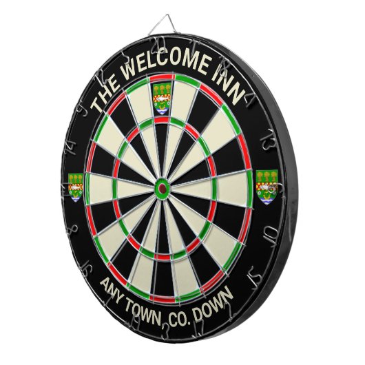 Cible De Fléchettes Irish Comté Down Irlande Dartboard (Devant droit)