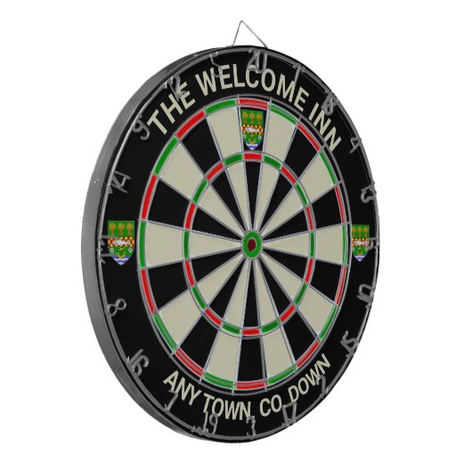 Cible De Fléchettes Irish Comté Down Irlande Dartboard (Devant gauche)
