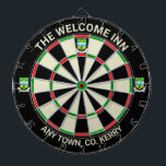Cible De Fléchettes Irish Comté Kerry Irlande Dartboard<br><div class="desc">Idée pour n'importe quel bar, pub, hôtel ou même votre propre maison dans le comté de Kerry, Irlande. Il aurait l'air grand n'importe où dans le monde comme un rappel de ce beau pays irlandais aussi. Ce tableau porte la crête officielle du comté sur la seule vingtaine et de chaque...</div>
