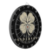 Cible De Fléchettes Irlandais Lucky Four Leaf Clover avec nom noir (Devant gauche)