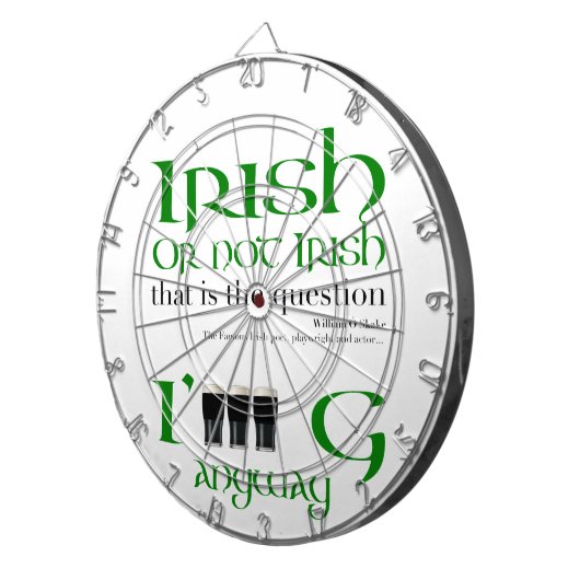 Cible De Fléchettes Irlandais ou pas Irish St Patrick's Day Dartboard (Devant droit)