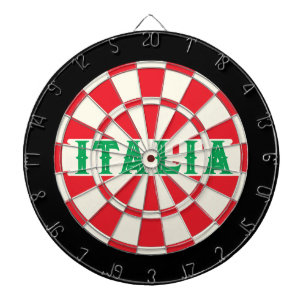 Cible De Fléchettes ITALIA Ancien style vintage couleurs italiennes