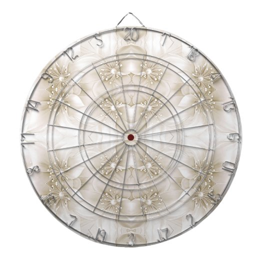 Cible De Fléchettes Ivory White Flowers Dartboard (Devant)