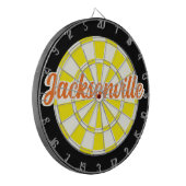 Cible De Fléchettes Jacksonville Orange texte jaune blanc noir (Devant gauche)