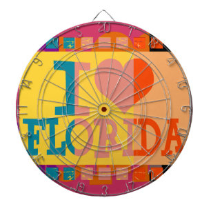Cible De Fléchettes J'aime Floride - Pop art