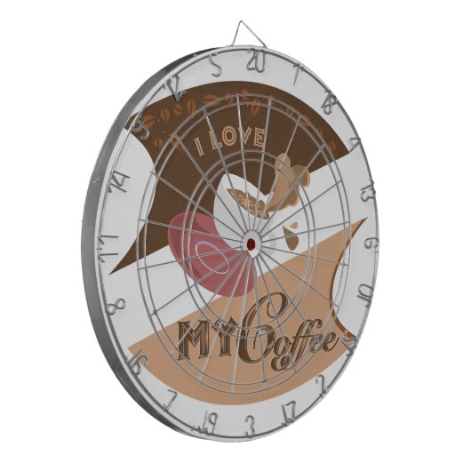 Cible De Fléchettes J'aime mon café Retro Java (Devant gauche)