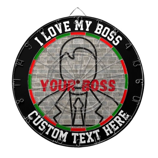 Cible De Fléchettes J'aime mon patron fléchettes jeu amusant stress so (Devant)