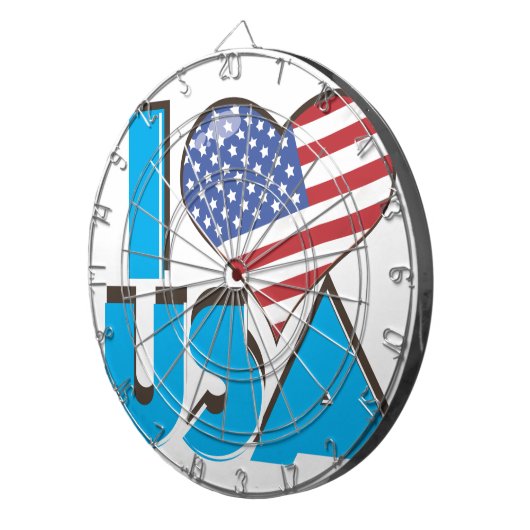 Cible De Fléchettes J'aime USA Rétro 80s (Devant droit)