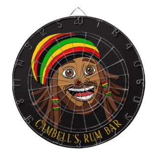 Cible De Fléchettes Jamaican Rasta Man Caribbean Sports Bar