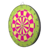 Cible de fléchettes : jaune clair, rose et vert ci (Devant droit)