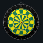 Cible de flechettes : Jaune, vert, et noir<br><div class="desc">Jeu de Cible de flechettes jaune,  vert,  et par noir coloré comprenant 6 dards en laiton</div>