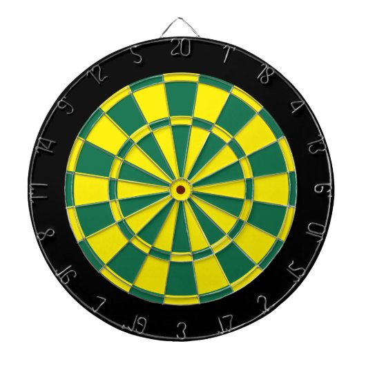 Cible de flechettes : Jaune, vert, et noir (Devant)