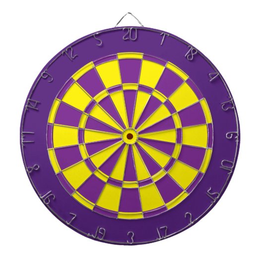 Cible de fléchettes : jaune, violet et violet fonc (Devant)
