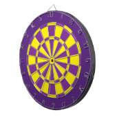 Cible de fléchettes : jaune, violet et violet fonc (Devant droit)