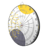 Cible De Fléchettes Jaunissez, refroidissez, art géométrique moderne (Devant droit)