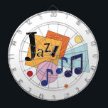 Cible De Fléchettes Jazz coloré Design Art Moderne<br><div class="desc">Entrez dans le swing des choses avec ce design Jazz super. Lettres Art Déco. C'est aussi cool et coloré que vous ! Obtenez ce design pour vous et tous vos amis amateurs de jazz.</div>