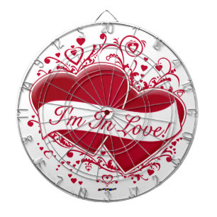Cible De Fléchettes Je suis en amour ! Cœurs rouges