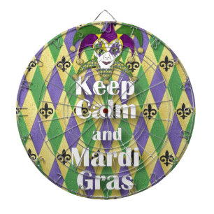 Cible De Fléchettes Jester Mask Keep Calm and Mardi Gras