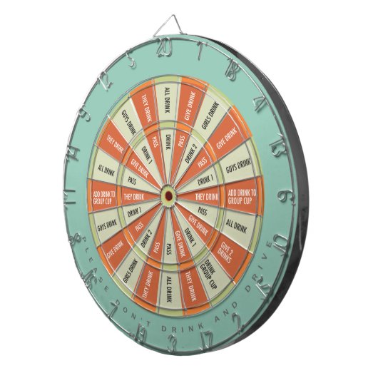 Cible De Fléchettes Jeu de boisson à Aqua Orange (Devant droit)