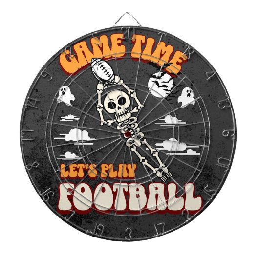 Cible De Fléchettes Jeu Heure Jouons au football Halloween Drôle (Devant)