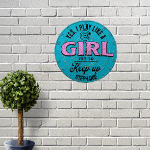 Cible De Fléchettes Jeu personnalisé comme une fille Citation amusante