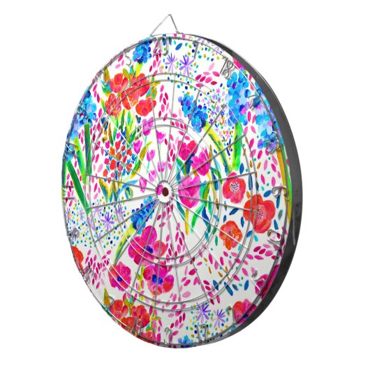 Cible De Fléchettes Joli carnet de chèques motif de fleurs d'aquarelle (Devant droit)