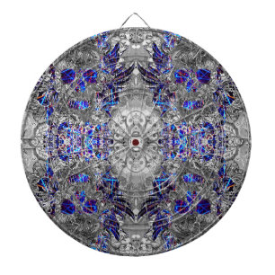 Cible De Fléchettes Joli crâne néon coloré noir blanc