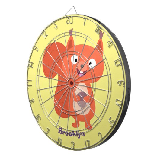 Cible De Fléchettes Joli dessin animé d'écureuil roux (Devant droit)