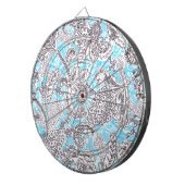 Cible De Fléchettes Joli floral classique gris bleu (Devant droit)